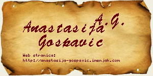Anastasija Gospavić vizit kartica